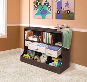 img 2 attached to 🗄️ Optimized Storage Organizer: Freestanding Combo Shelf Cubby Bin Unit with 3 Baskets
