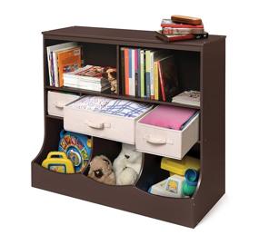img 3 attached to 🗄️ Optimized Storage Organizer: Freestanding Combo Shelf Cubby Bin Unit with 3 Baskets