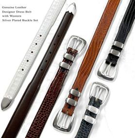 img 1 attached to S5525 Italian Leather Designer Alligator Men's Accessories in Belts