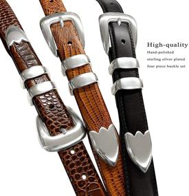 img 3 attached to S5525 Italian Leather Designer Alligator Men's Accessories in Belts