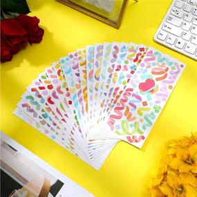 img 1 attached to 🌈 18 Sheets Colorful Korean Letter Sticker Set: Heart, Ribbon, Star, Love Decorative Sticker Bulk for Art Craft, Scrapbooking, Greeting Cards - Cute Style!