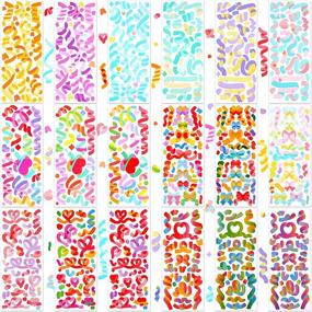 img 4 attached to 🌈 18 Sheets Colorful Korean Letter Sticker Set: Heart, Ribbon, Star, Love Decorative Sticker Bulk for Art Craft, Scrapbooking, Greeting Cards - Cute Style!