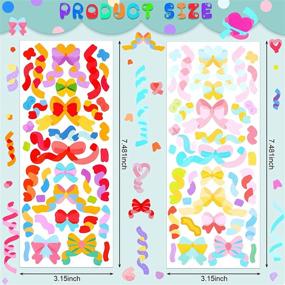 img 3 attached to 🌈 18 Sheets Colorful Korean Letter Sticker Set: Heart, Ribbon, Star, Love Decorative Sticker Bulk for Art Craft, Scrapbooking, Greeting Cards - Cute Style!