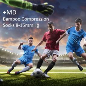 img 2 attached to 🧦 Moisture-Wicking Bamboo Compression Socks: 3 Pairs for Women & Men - Support Stockings for Flights, Travel, Nurses, Edema - 8-15mmHg, Black