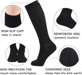 img 1 attached to 🧦 Moisture-Wicking Bamboo Compression Socks: 3 Pairs for Women & Men - Support Stockings for Flights, Travel, Nurses, Edema - 8-15mmHg, Black