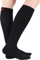 🧦 moisture-wicking bamboo compression socks: 3 pairs for women & men - support stockings for flights, travel, nurses, edema - 8-15mmhg, black логотип