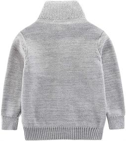img 3 attached to Motteecity Boys' Stand Collar Woolen Sweater Cardigan for Solid Warmth