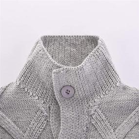 img 2 attached to Motteecity Boys' Stand Collar Woolen Sweater Cardigan for Solid Warmth