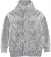 motteecity boys' stand collar woolen sweater cardigan for solid warmth logo