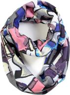 🎨 versatile infinity scarf head wrap in a mix of spring fashion oil paint colors by scarfand logo