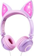 🐱 esonstyle kids headphones over ear with led glowing cat ears, safe wired kids headsets limited to 85db volume, food grade silicone, 3.5mm aux jack, cat-inspired design logo