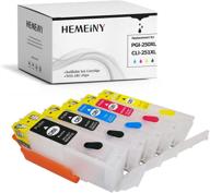 🖨️ hemeiny replacement empty refillable ink cartridges for canon pgi-250 cli-251 - compatible with pixma mg5420 ip7220 mx722 mx922 mg5520 mg6420 mg5620 mg6620 mg5522 ix6820 printer logo