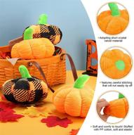 🎃 set of 4 plush thanksgiving pumpkin toys - stuffed throw pillows for couch, soft halloween sofa cushions, autumn fall decorations (6.3 inch) vibrant pattern logo