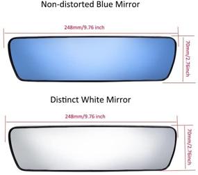 img 1 attached to 🚗 Universal Car Truck Interior Suction Cup Wide View Mirror - Day/Night Anti Glare Rearview Mirror with Blue Mirror (Deluxe Version)