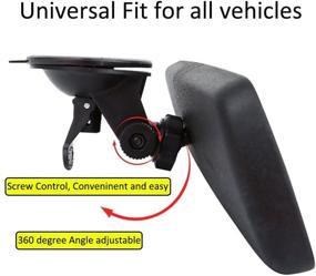 img 3 attached to 🚗 Universal Car Truck Interior Suction Cup Wide View Mirror - Day/Night Anti Glare Rearview Mirror with Blue Mirror (Deluxe Version)