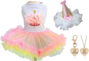 img 4 attached to 🐶 Ollypet Pack of 2 Cute Tutu Dresses for Small Dogs: Cupcake Birthday Hat Pet Apparel for Girls, Cats, Puppies - Ideal for Summer
