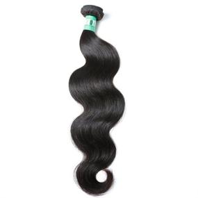 img 4 attached to 💇 Бразильские волнистые волосы Virgin Human Hair Weave - Msbeauty 10A 12 дюймов натурального цвета, 1 пучок.