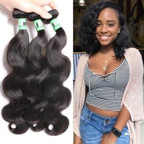 img 3 attached to 💇 Бразильские волнистые волосы Virgin Human Hair Weave - Msbeauty 10A 12 дюймов натурального цвета, 1 пучок.