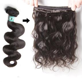 img 1 attached to 💇 Бразильские волнистые волосы Virgin Human Hair Weave - Msbeauty 10A 12 дюймов натурального цвета, 1 пучок.