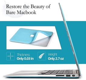 img 1 attached to 💻 SUSCADM MacBook Pro 13 inch Case, 2020 2019 Release A2338 A2289, Nano Leather Anti-Scratch Skin Decals Stickers Shell Case & Keyboard Cover, Blue