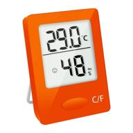 🌡️ syagain indoor digital hygrometer thermometer - accurate temperature and humidity monitor for home, room gauge indicator meter, mini hygrometer (orange) logo