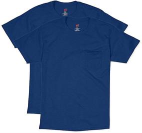 img 1 attached to 👕 Hanes Short Sleeve Pocket 2 Pack: Men's Clothing and T-Shirts & Tanks | Ultimate Comfort and Style for Men