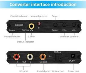 img 3 attached to Устройство для преобразования цифрового аудио с частотой 192 кГц в аналоговый с управлением басом и громкостью, совместимое с TV/PS4/DVD, с выходами RCA и 3,5 мм, оптическим/коксиальным/коаксиальным входом.