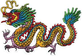 img 1 attached to 🐉 Dragon Kung Fu Yakuza Tattoo Patch - Chinese-inspired Embroidered Applique Iron-On - S-1210