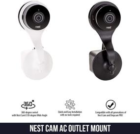 img 3 attached to 📹 White Wall Mount for Nest Cam Indoor & Dropcam Pro - Wasserstein Nest Cam AC Outlet 360-Degree Compatibility