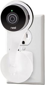 img 4 attached to 📹 White Wall Mount for Nest Cam Indoor & Dropcam Pro - Wasserstein Nest Cam AC Outlet 360-Degree Compatibility