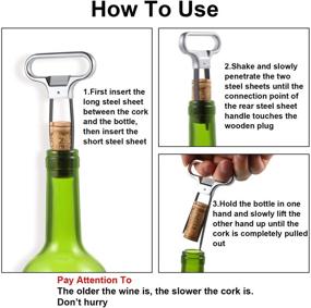 img 2 attached to 🍾 Cork Puller Wine Bottle Opener with Cover - Two-Prong Cork Remover for Wine and Champagne Bottles - Ideal for Wine Lovers (2-Pack)