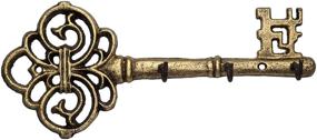 img 4 attached to 🔑 Comfify Decorative Wall Mounted Cast Iron Key Holder - Vintage Key with 3 Hooks - Rustic Cast Iron Hanger for Organizing Keys - 10.8" x 4.7" - includes Screws and Anchors