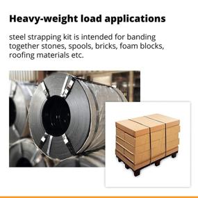 img 1 attached to 📦 IDL Packaging - B.SSK.12.400 1/2" x 400 ft. Steel Strapping Kit, 1100 lbs. Break Strength - Complete with Consumables for 200 Strapping Cycles