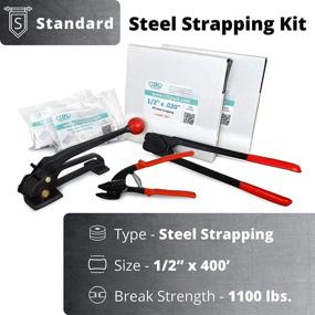 img 3 attached to 📦 IDL Packaging - B.SSK.12.400 1/2" x 400 ft. Steel Strapping Kit, 1100 lbs. Break Strength - Complete with Consumables for 200 Strapping Cycles