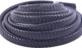 img 1 attached to 📿 KONMAY 2 Yards Foldable Braided Real Leather Cord Straps for Jewelry Crafting, 12.0x6.0mm – Black