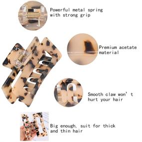 img 3 attached to 🐆 BEGOOD 4Pcs Large Hair Claw Clips, Tortoise Shell Banana Hair Clip Barrettes for Women, Non-slip Jaw Hair Clips Clamps for Thick or Thin Hair, Leopard Print Stylish Hair Accessories