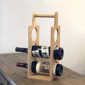 img 2 attached to 🍷 Organic Bamboo Wood Wine Rack Display Stand for Table Countertop - JB Home Collection 4574