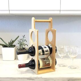 img 1 attached to 🍷 Organic Bamboo Wood Wine Rack Display Stand for Table Countertop - JB Home Collection 4574