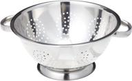 🍲 5 qt stainless steel colander with heavy duty handles and self-draining solid ring base by excelsteel logo