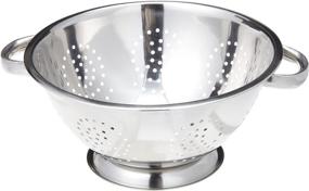 img 4 attached to 🍲 5 Qt Stainless Steel Colander with Heavy Duty Handles and Self-Draining Solid Ring Base by ExcelSteel