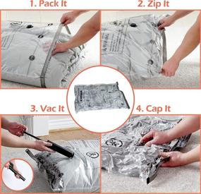 img 1 attached to 🧳 Efficient Travel Storage Solution: 8 Pack Vacuum Sealer Bags with Hand Pump - Ideal for Clothes, Blankets, Towels, Plush Toys - Double Zipper Seal, Maximize Space with 80% Compression, Size: 30" x 40