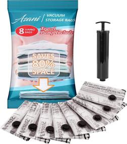 img 4 attached to 🧳 Efficient Travel Storage Solution: 8 Pack Vacuum Sealer Bags with Hand Pump - Ideal for Clothes, Blankets, Towels, Plush Toys - Double Zipper Seal, Maximize Space with 80% Compression, Size: 30" x 40