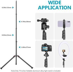 img 2 attached to 📸 Нювер 2-Упаковка 78,7 дюйма / 200 см Фотографический штатив Световой стенд: складной и регулируемый, алюминиевого сплава для студийных камер, ламп, софтбоксов и других аксессуаров с чехлом для переноски