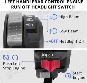 img 2 attached to 🏍️ Левое рулевое управление с запуском двигателя, отключением и переключателем фар для Yamaha Wolverine 350 YFM350F, Big Bear 350 YFM350F/U, Kodiak 400 4WD YFM400F, Warrior 350 YFM350X, Grizzly 600 YFM600F и Moto-4 YFM350E