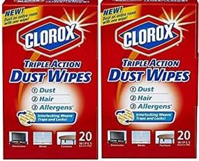 img 1 attached to 🧹 Clorox Triple Action Dust Wipes - 20 Count, Pack of 2: Advanced Cleaning Power for Dust and Allergens