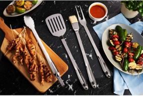 img 1 attached to 🔥 All-Clad Stainless Steel 4-Piece BBQ Tool Cookware Set: Ultimate Grilling Essentials in Silver