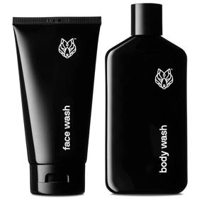 img 4 attached to 🖤 Black Wolf Charcoal Powder Face and Body Wash Bundle for Men with Oily Skin - Deep Cleansing 2pc Set - Charcoal Powder and Salicylic Acid to Combat Acne and Purify Your Skin - Ideal Gift