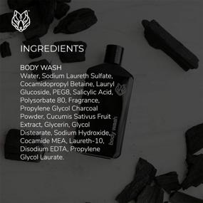 img 2 attached to 🖤 Black Wolf Charcoal Powder Face and Body Wash Bundle for Men with Oily Skin - Deep Cleansing 2pc Set - Charcoal Powder and Salicylic Acid to Combat Acne and Purify Your Skin - Ideal Gift