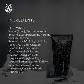 img 3 attached to 🖤 Black Wolf Charcoal Powder Face and Body Wash Bundle for Men with Oily Skin - Deep Cleansing 2pc Set - Charcoal Powder and Salicylic Acid to Combat Acne and Purify Your Skin - Ideal Gift