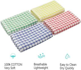 img 2 attached to 🧼 Premium HFGBLG 100% Cotton Dish Rags: Bulk Dish Towels, Set of 8 Kitchen Towels - Soft, Absorbent, Mix Color Cleaning Cloths